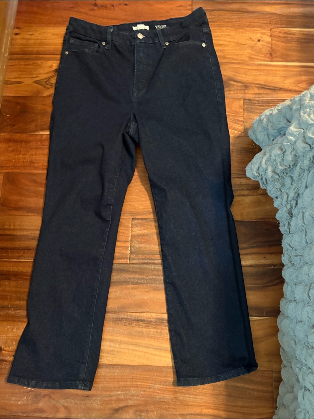Good American Good Legs Straight Jeans 14-18 Dark Wash High Rise Straight (1371)